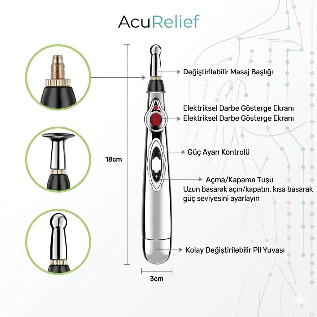 AcuRelief Elektrikli Akupunktur Masaj Kalemi